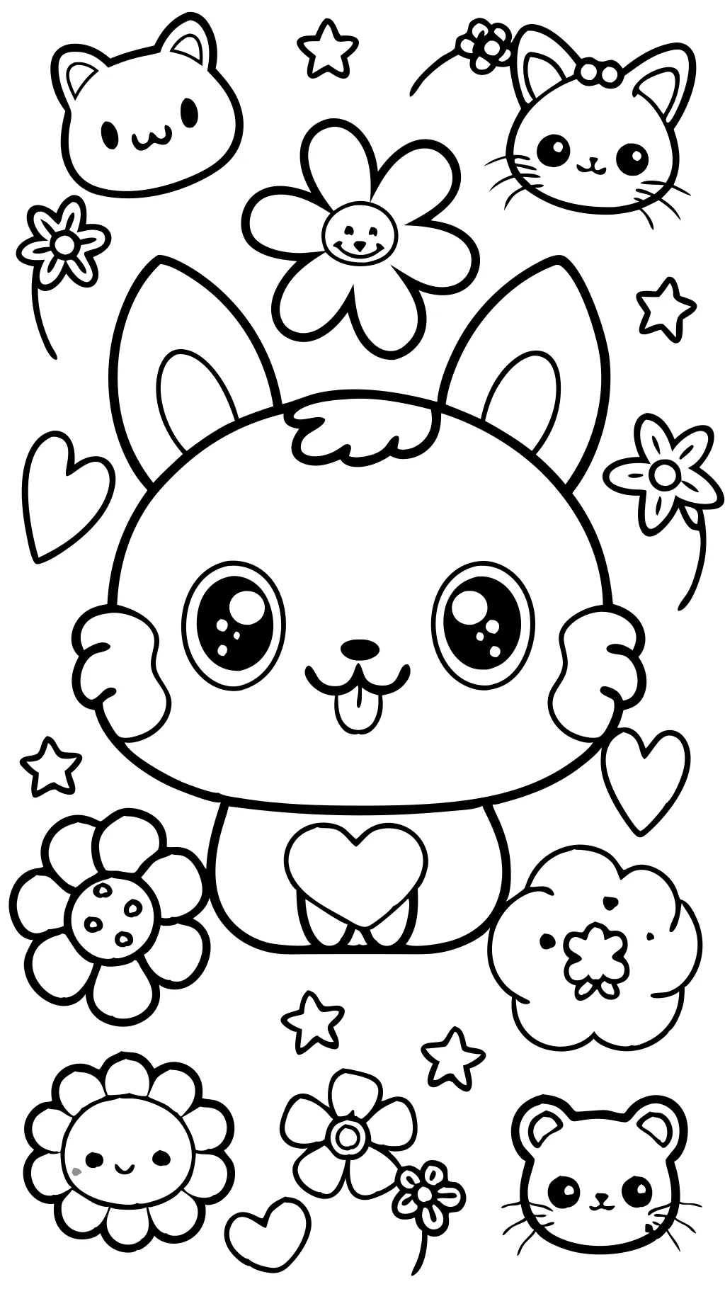 cute kawaii coloring page